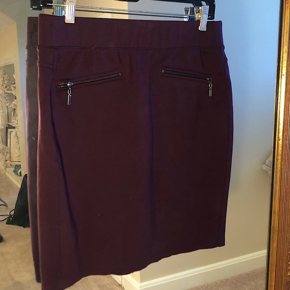 Deep Purple Skirt w Zipper Pockets